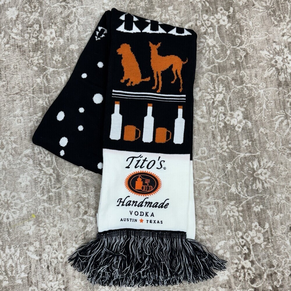 Tito’s Knitted Winter Scarf Fringe Limited Edition Dog Lover Spirits Collectors‎